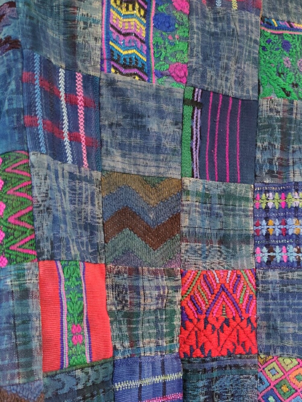 Epic Embroidered Bohemian Patchwork Open-Front Jacket - Multicolor Denim XXL - Picture 6 of 7